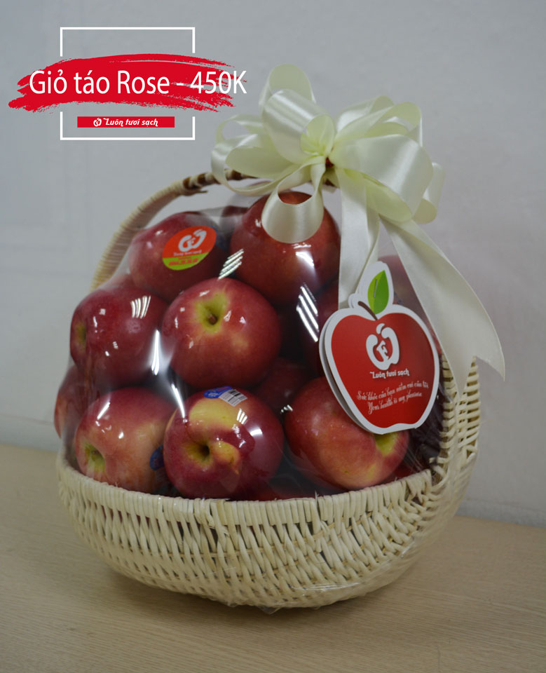 Giỏ táo Rose Mỹ (Giỏ tròn)