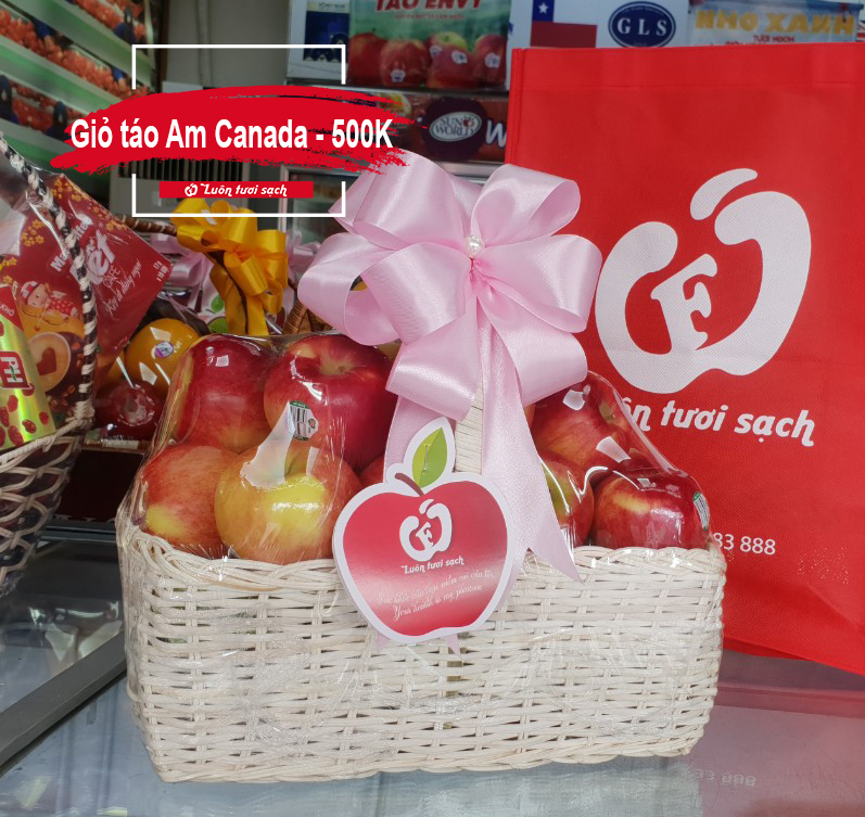Giỏ táo Ambrosia Canada (Giỏ trắng vuông)
